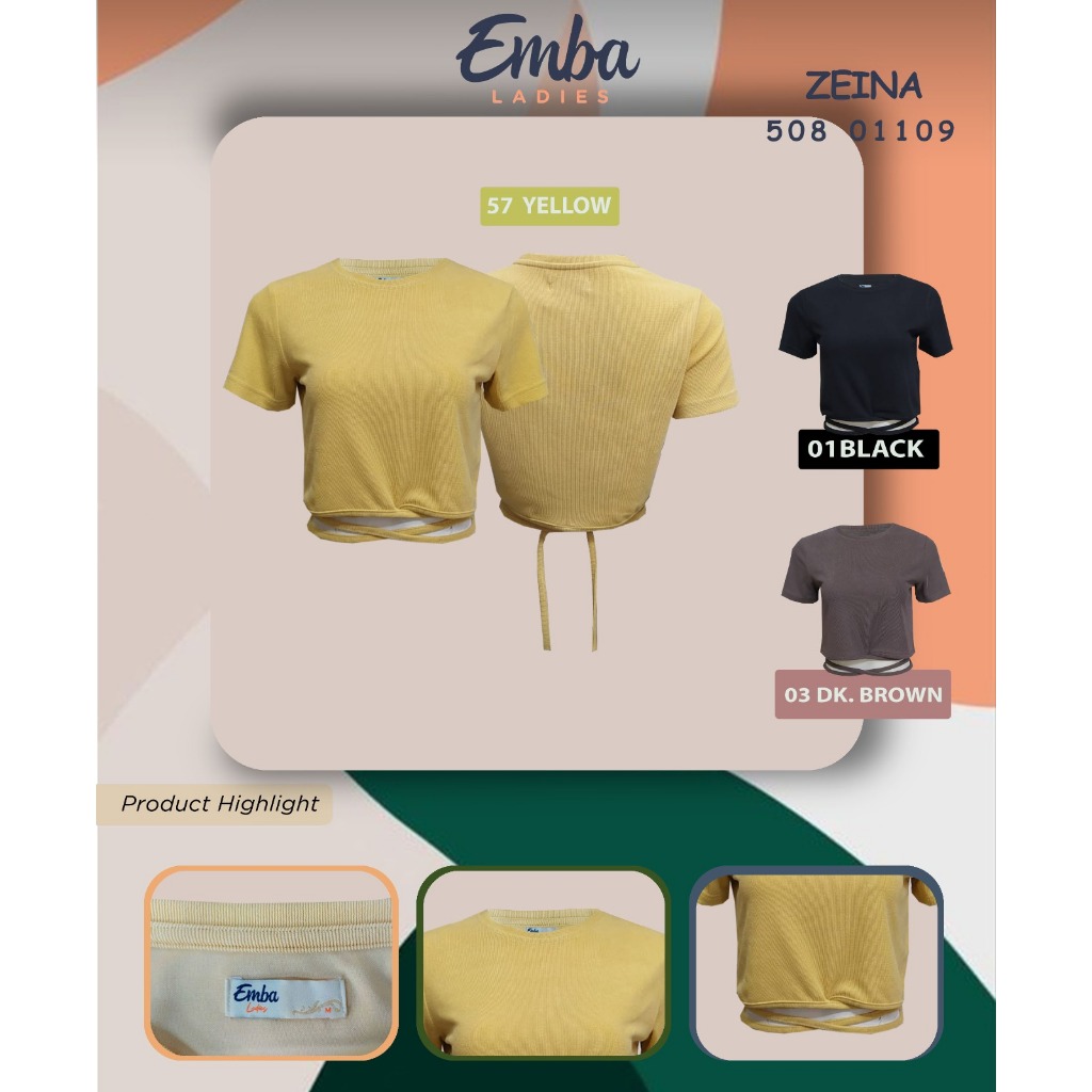 Emba Ladies - Zeina Kaos Wanita Crop Top Lengan Pendek Collection