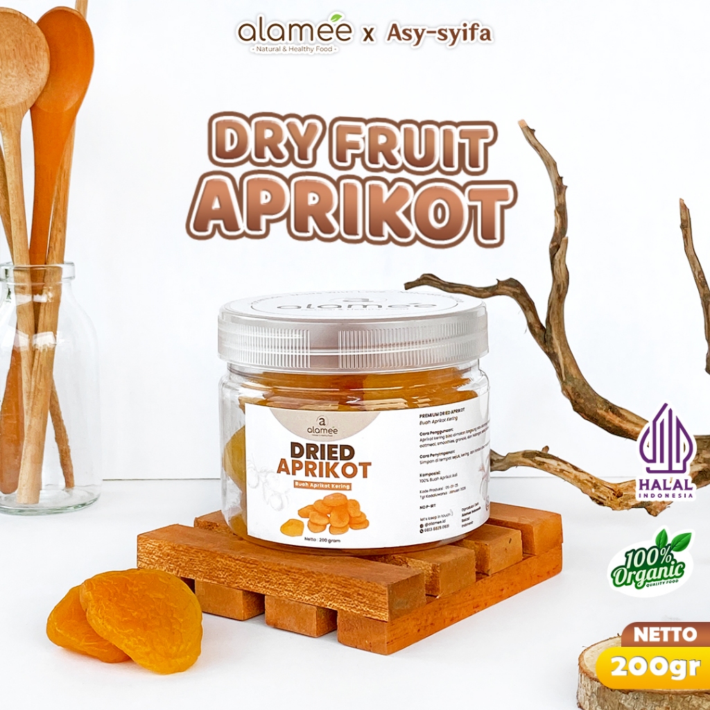 

ALAMEE Dried Apricot Buah Aprikot Kering Dried Fruit Apricots Tanpa Biji Cemilan Buah Sehat 200gr