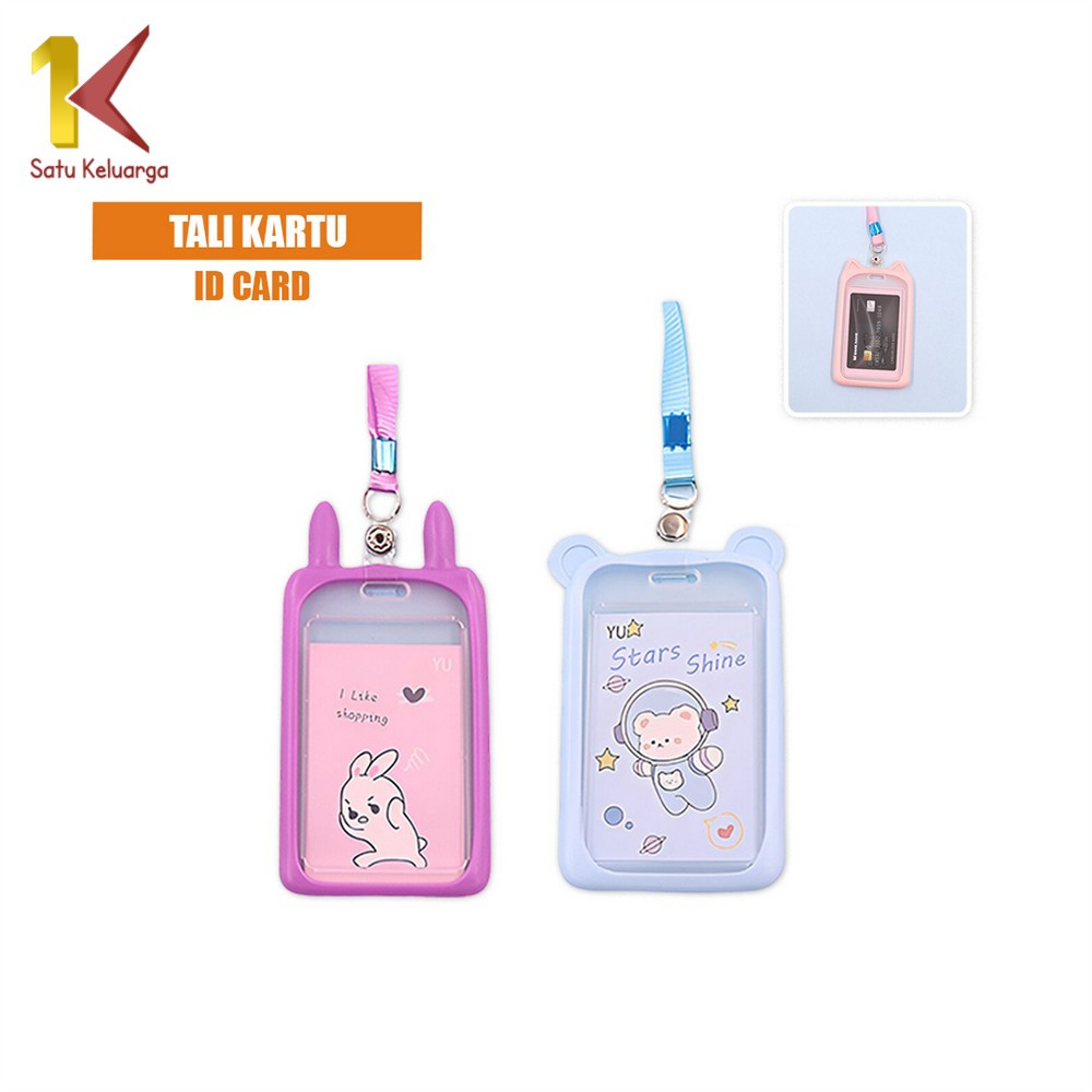 

EC Satu Keluarga Name Tag ID Card Holder Gantungan Kartu Nama Motif Kelinci Bear C324 Gantungan Tali Kartu Akses Kantor MRT Busway / Tali ID Card Nama Atau Panitia Lanyard