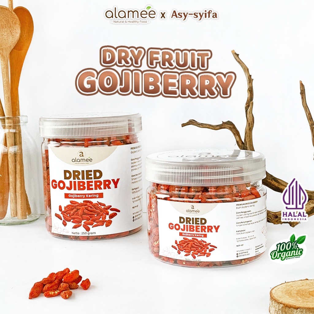 

ALAMEE Gojiberry Kering Cemilan Buah Sehat Rendah Kalori Dried Gojiberry Buah Kici Kering 250gr