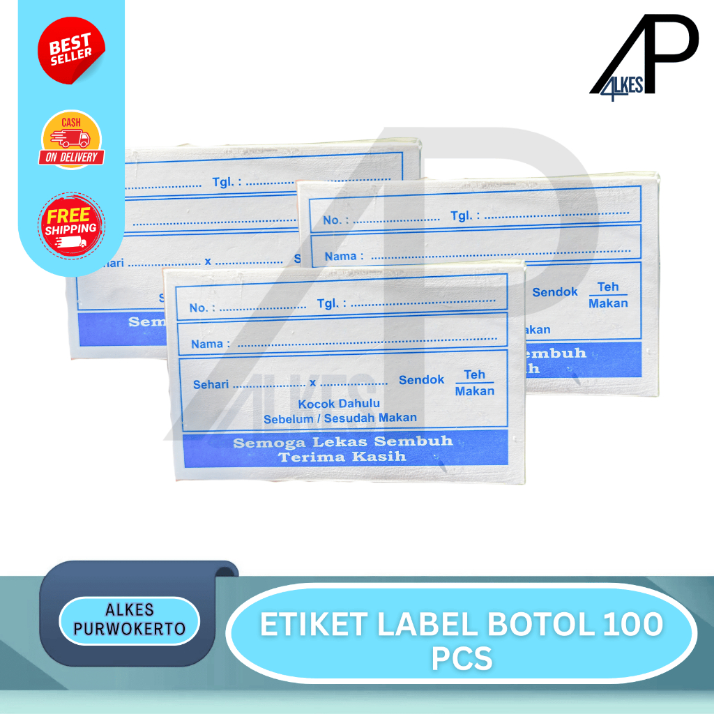 Etiket Obat Sirup / Label Stiker Botol Syirup Isi 100/ Label 7x4 cm