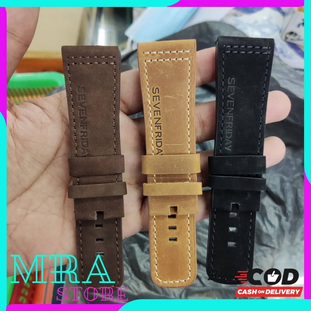 STRAP TALI JAM TANGAN SEVEN FRIDAY 28mm KULIT BLUDU TANPA BUCKLE