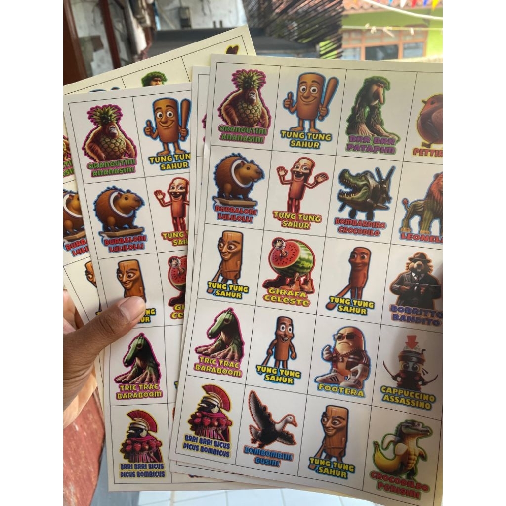 

2 Lembar Stiker Tung Tung Sahur