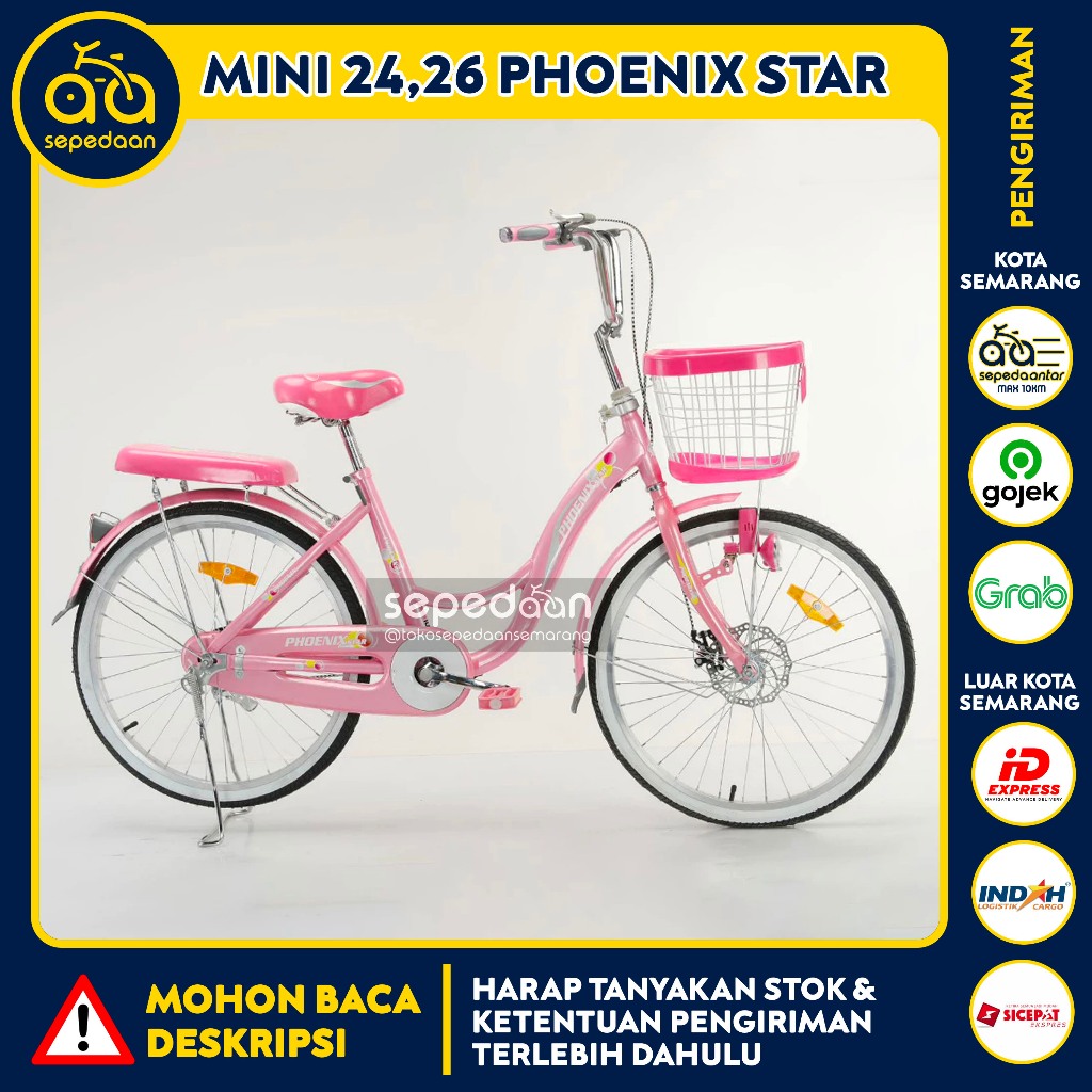 Sepeda Anak Dewasa MINI CTB 24 26 PHOENIX STAR ROLET JIEYANG - Keranjang Cewek Perempuan