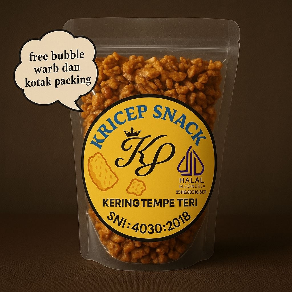 

kering tempe teri pedas manis balado 500gr - Gurih renyah, Snack home made Halal SNI