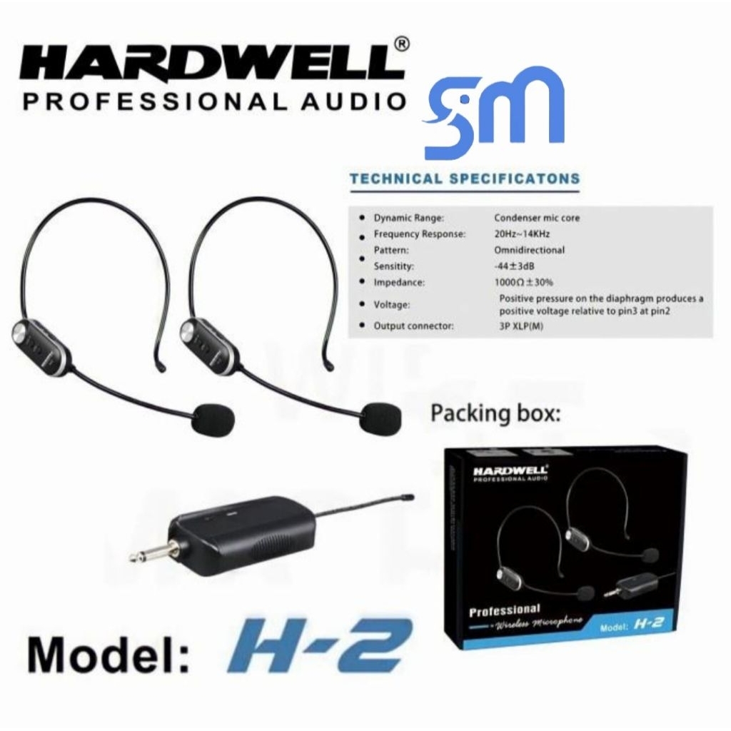 Mic Bando Hardwell H-2 Headset Microphone H2 Wireless imam Condenser Kualitas terbaik