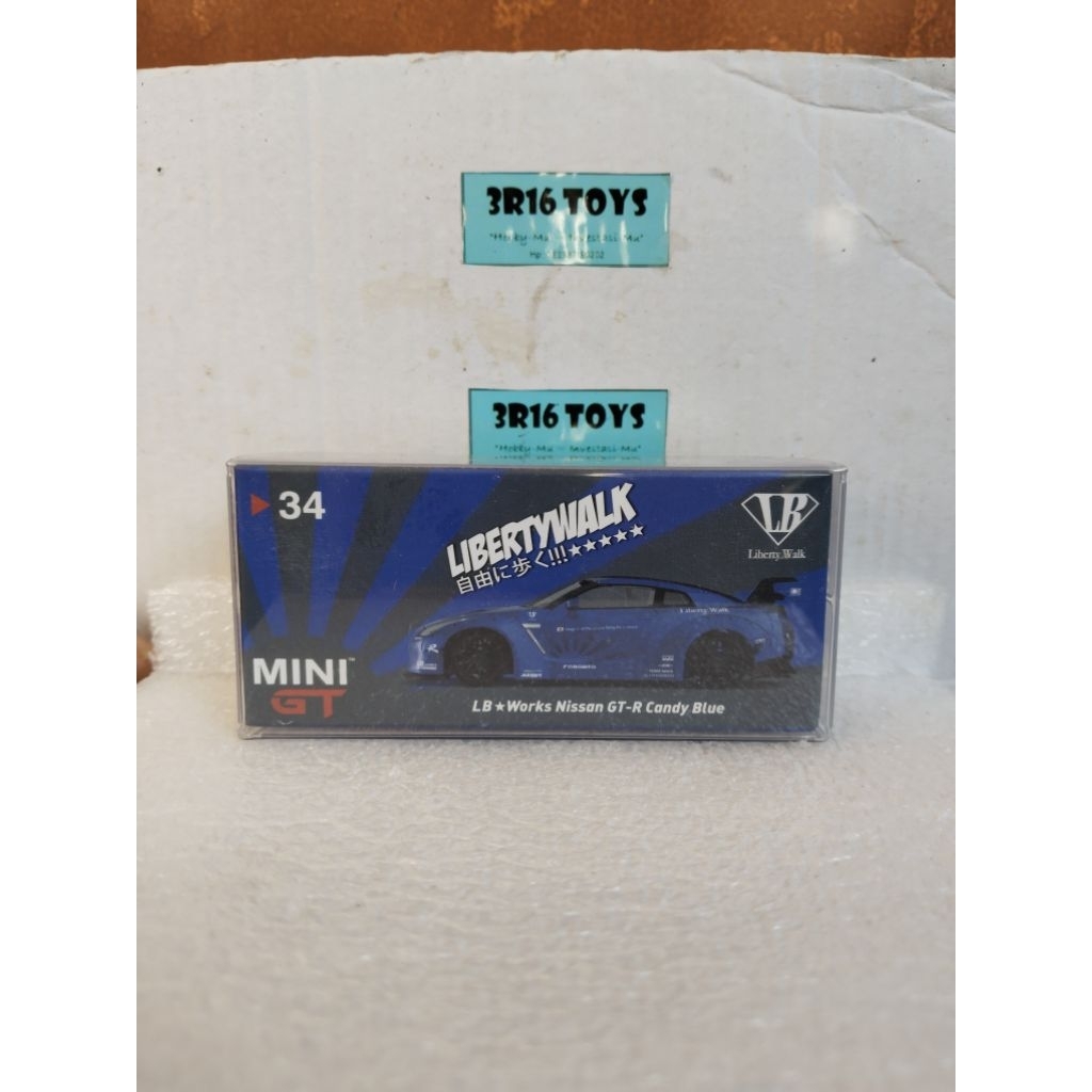 Mini GT Nissan GTR R35 Candy Blue No. 34