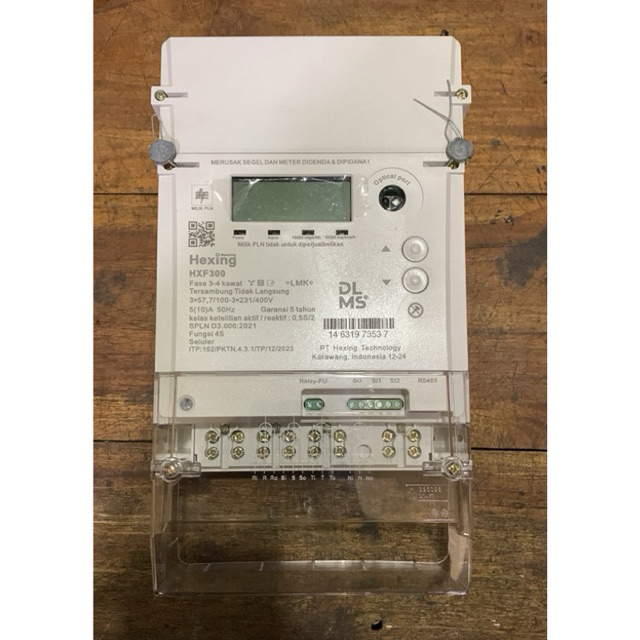 KWH meter Hexing HXF300 5(10)A  Fasa, 4 Kawat (3×57.7/100–3×231/400V) direct connection