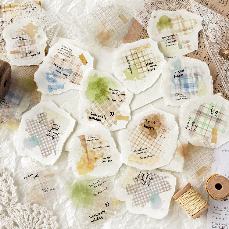 

[Artopia] Sticker Check Pattern Kotak Stiker Lucu Warna Soft Estetik Aksen