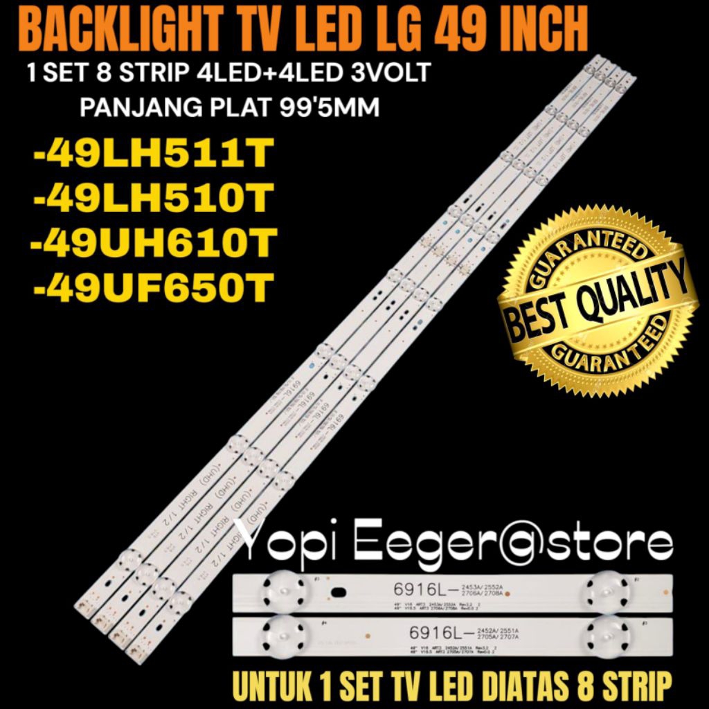 BACKLIGHT TV LED LG 49 INCH 49LH511T- 49LH510T- 49UH610T- 49UF650T BACKLIGHT TV LED LG 49 INCH
