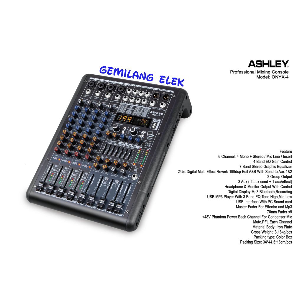 Mixer ASHLEY ONYX 4 Original Garansi