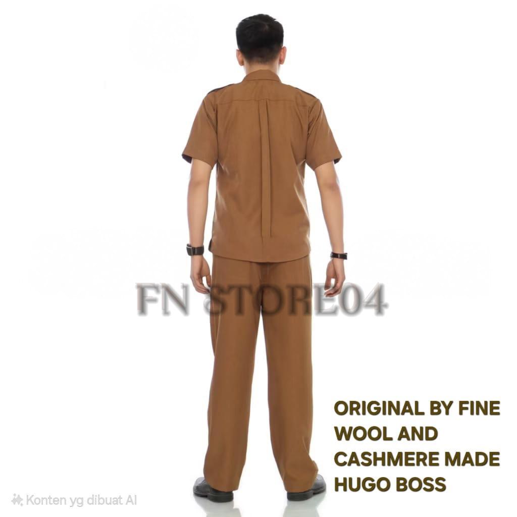 UPFRADE STYLE ! Seragam PNS Pria Lengan Panjang Baju Dinas Pemda Baju PNS Khaki Tua Baju Pemda Pria