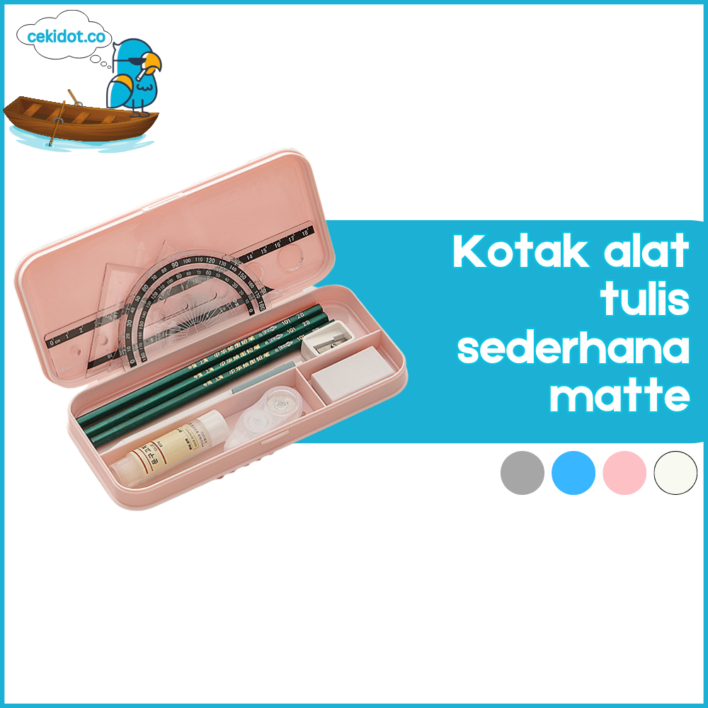 

Kotak alat tulis-sederhana matte, kotak alat tulis warna matte,kotak pensil kompartemen kapasitas besar multifungsi Y3431