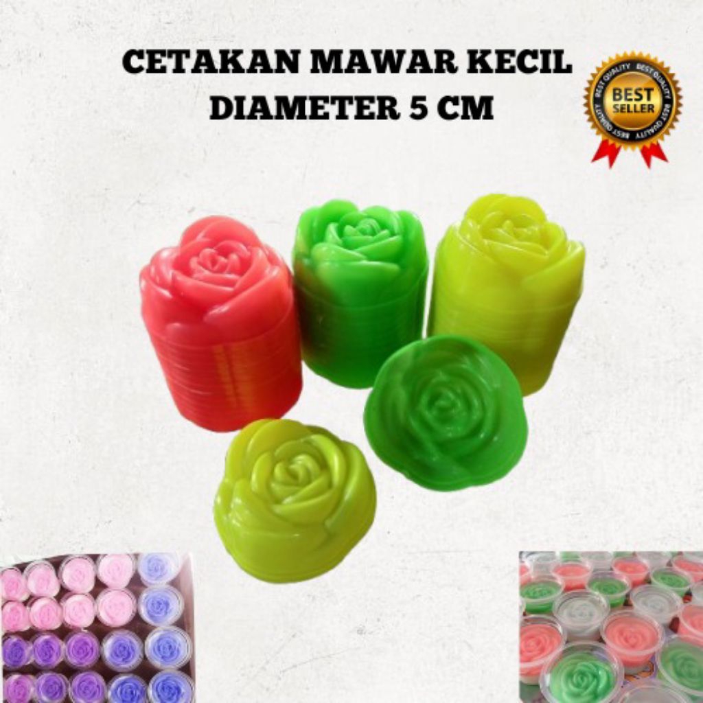 Cetakan Pudding Agar Jelly Bulu Kukus Bunga Mawar kecil 12 pcs