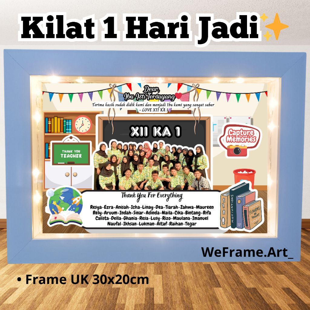 frame foto kelas / frame Scrapbook / frame perpisahan sekolah / frame kenang kenangan sekolah / kado