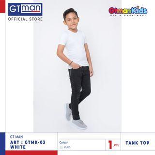 3pcs Kaos Oblong Anak lengan Pendek Gt Man Kids GTMK03 Putih Polos