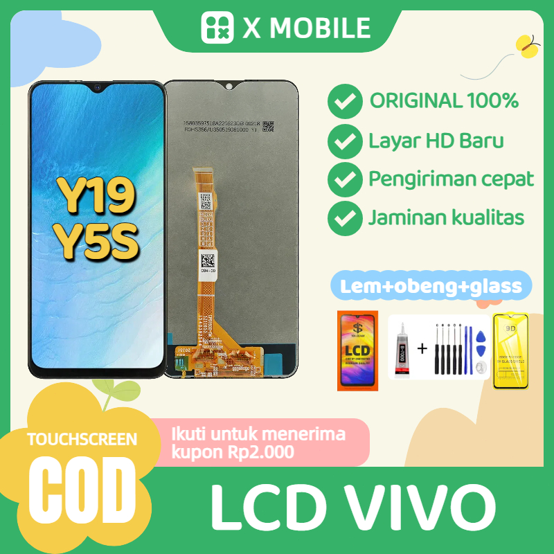 LCD VIVO Y19 / Y5S LCD TOUCHSCREEN Complete HD+ Fullset lcd VIVO Y19 / Y5S original 100% full set