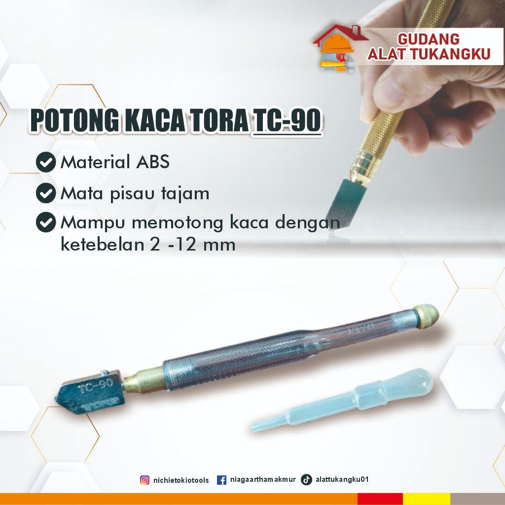 POTONG KACA TORA TC 90 - TC 30 Glass Cutter