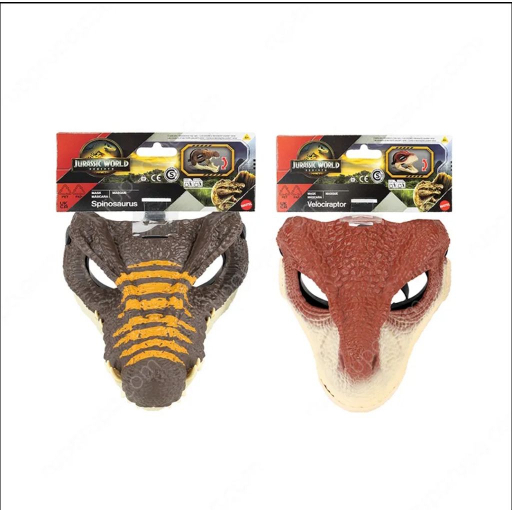 Mainan Topeng Jurassic World Rebirth Roleplay Mask Spinosaurus / Velociraptor