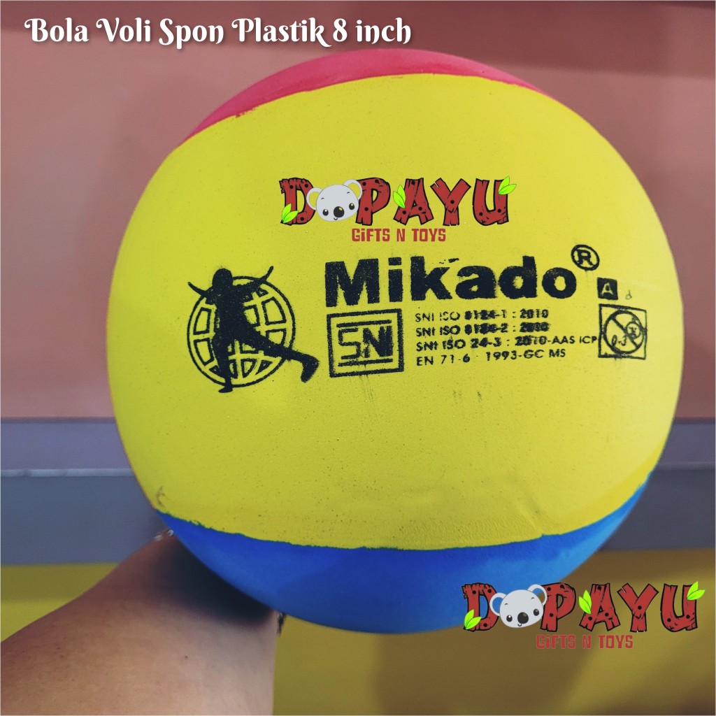 Bola Voli Spon Plastik Mikado SATUAN Volley Ball Murah Bola Sepak Lapis Spon