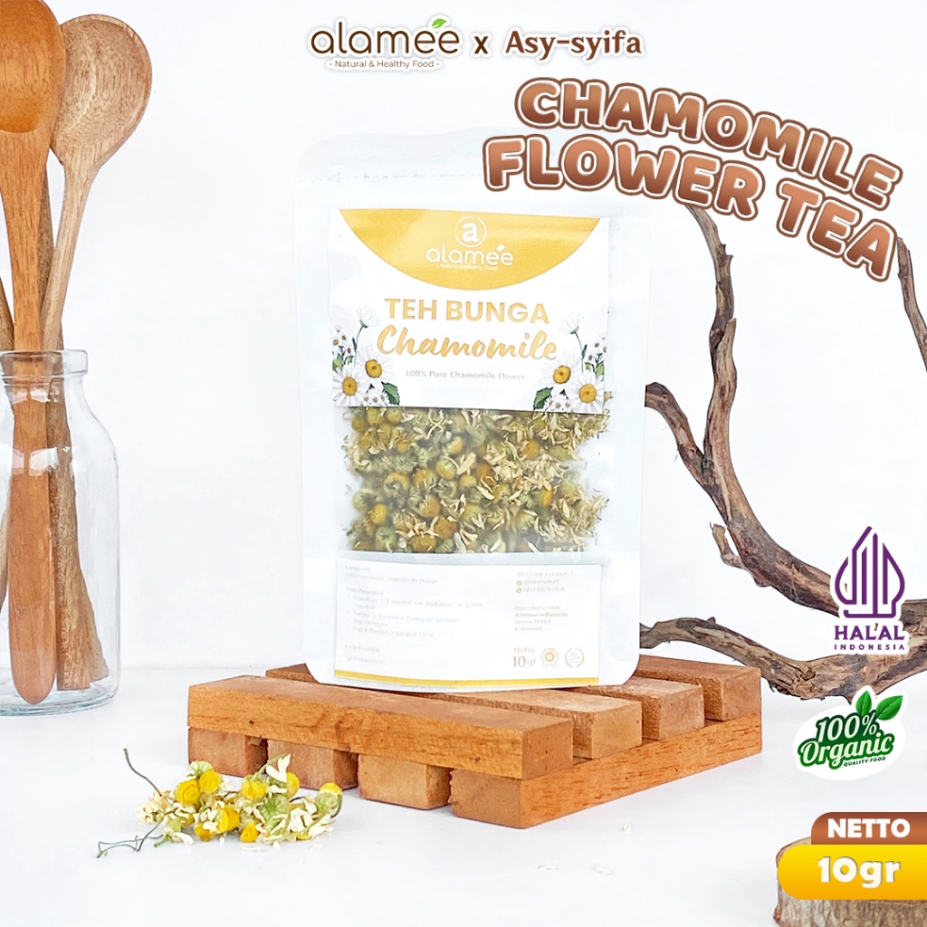 

ALAMEE Chamomile Tea Teh Bunga Camomile Flower Bunga Kamomile Dried Flower Organik Siap Minum 10gr