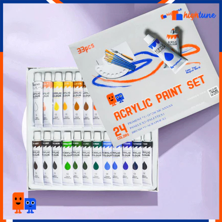 

Hightune Cat Akrilik Set 12/24 Warna Acrylic Paint Color Set Lukis Kanvas Acrylic Dasar/Primer