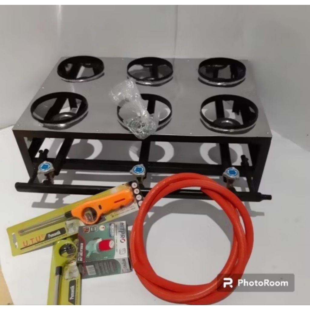 Kompor martabak mini 6 tungku 3 kran - kompor serabi
