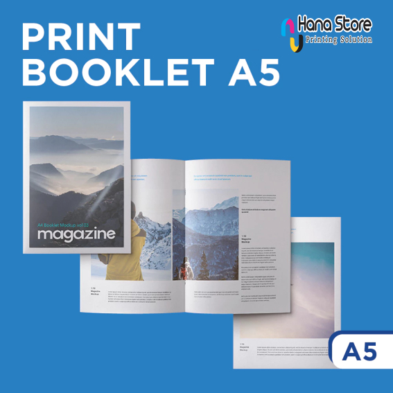 

Cetak Jilid Booklet A5 Portrait/Landscape Premium Custom | Print Company Profile, ComPro, Majalah, Katalog, Buku Bergambar, Buku Cerita,