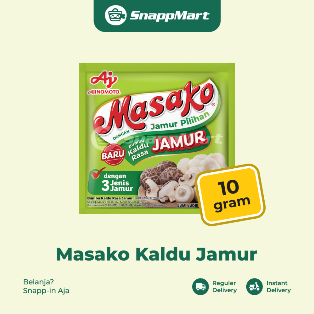 

Masako Kaldu Jamur (10 gram) - INSTANT / SAMEDAY / REGULER - Bahan Masak & Bumbu