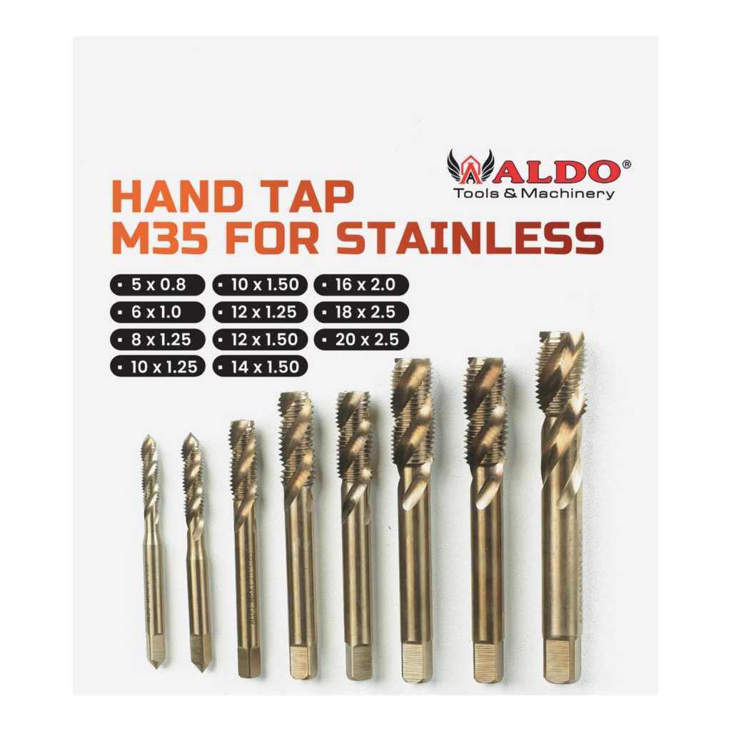 ALDO HAND TAP / TAP METIK BAHAN BAKU (CO8) ALAT PEMBUAT LUBANG DRAT ULIR