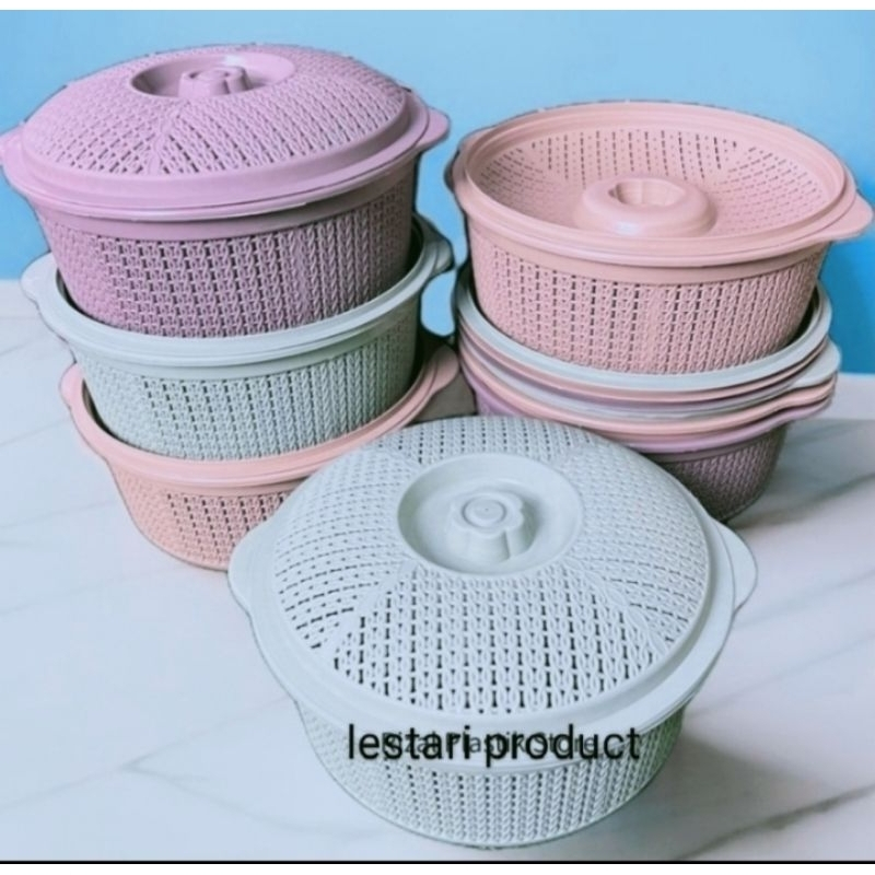 (6PCS) Wakul Jati 10 & 12 Sangku Tutup Hajatan Plastik Hijau Mono/Coklat Mono/Abu Mono Wadah / Wadah