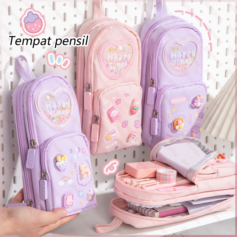 

Super Rendah !!! Tempat Pensil Kotak 3D Anak Perempuan Lucu Besar Kotak pensil Kanvas 6 Ruang Kotak Pensil Anak Sekolah Tempat Pensil Stroberi Ceri Es krim Kapasitas Besar