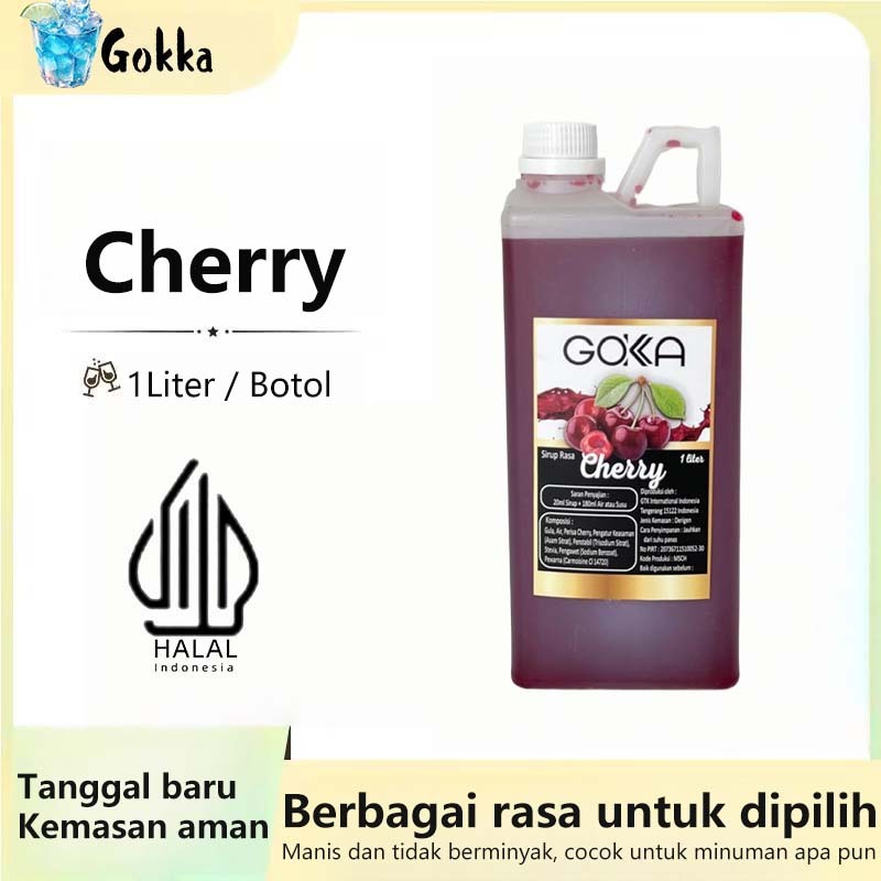 

GOKKA Sirup Minuman Rasa Cherry 1L Syrup / Sirup Cherry Sertifikasi Halal