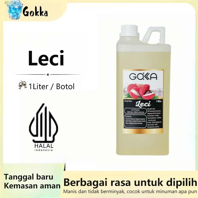 

GOKKA Sirup Minuman Rasa Leci 1L Syrup / Sirup Leci Sertifikasi Halal