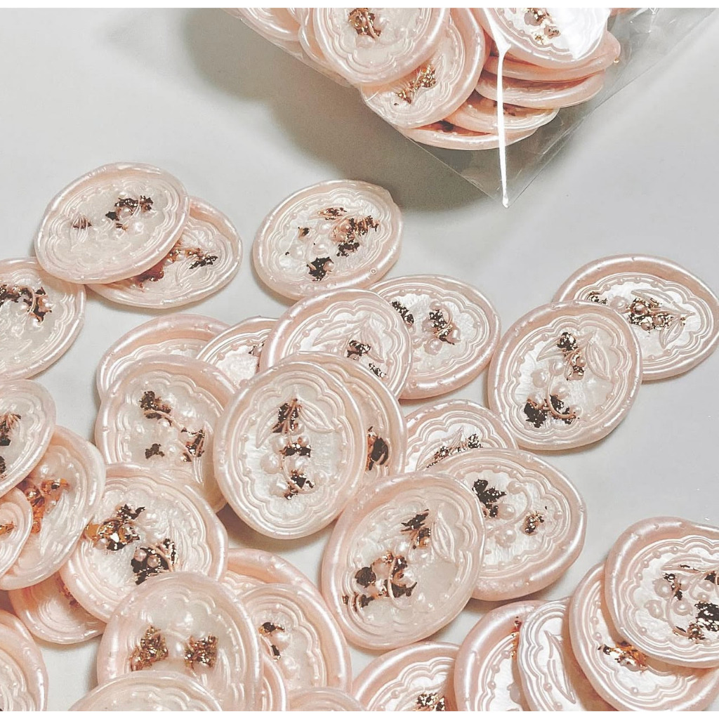 

(CFR) Canne (Charm Gold Foil) - 1 Pcs seal wax coin sticker siap pakai ready stock (Include double tape) / souvenir pernikahan / accesories / calligraphy / journaling / undangan / hampers