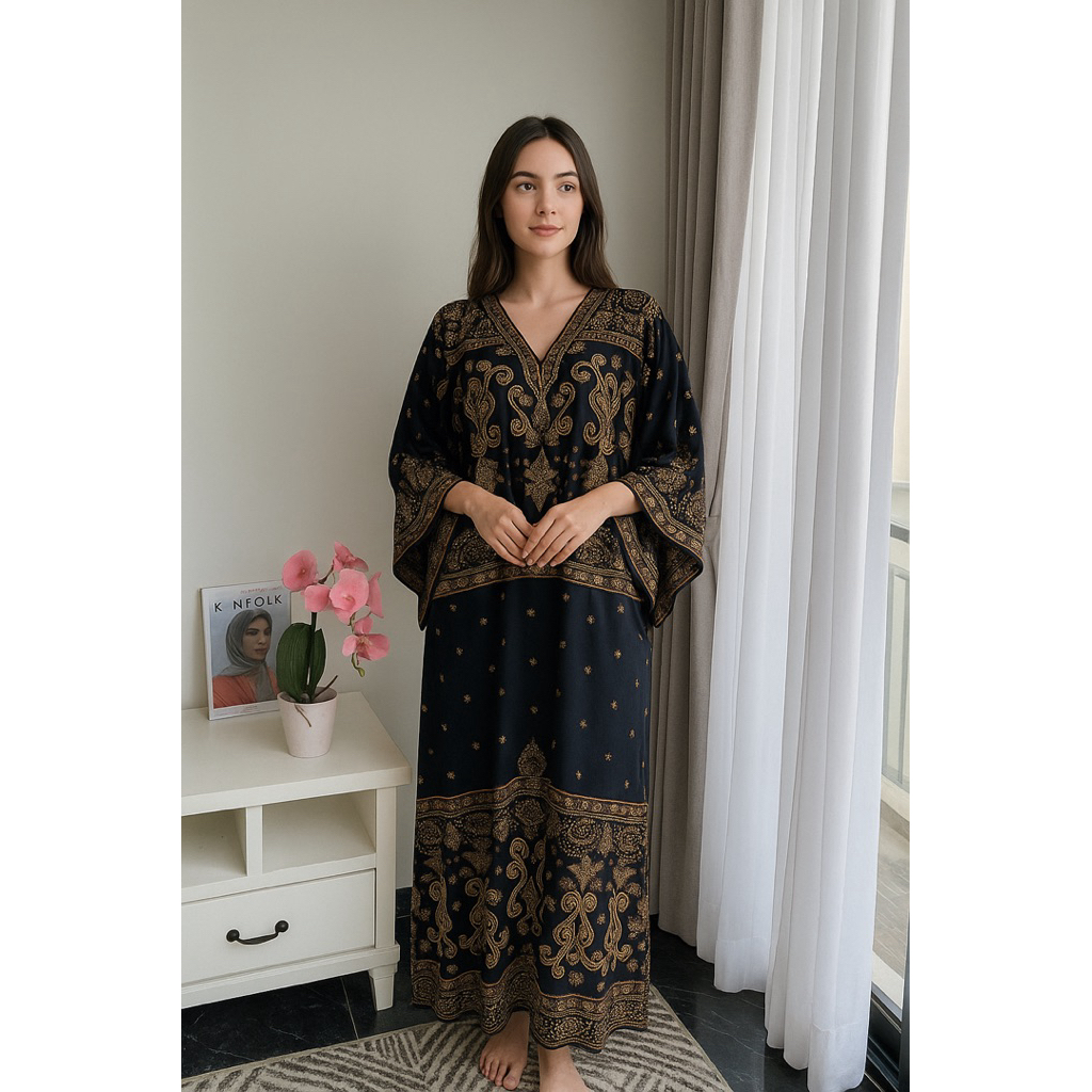 Masayu Batik - Gamis Batik Wanita Abaya Motif Songket Tenun