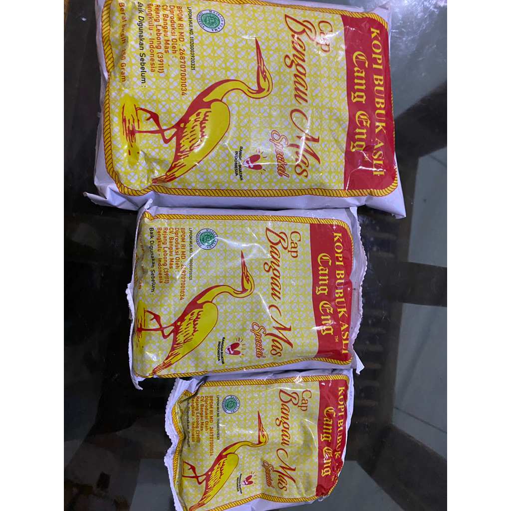 

Kopi bubuk cang eng (cap bangau mas) asli curup rejang lebong