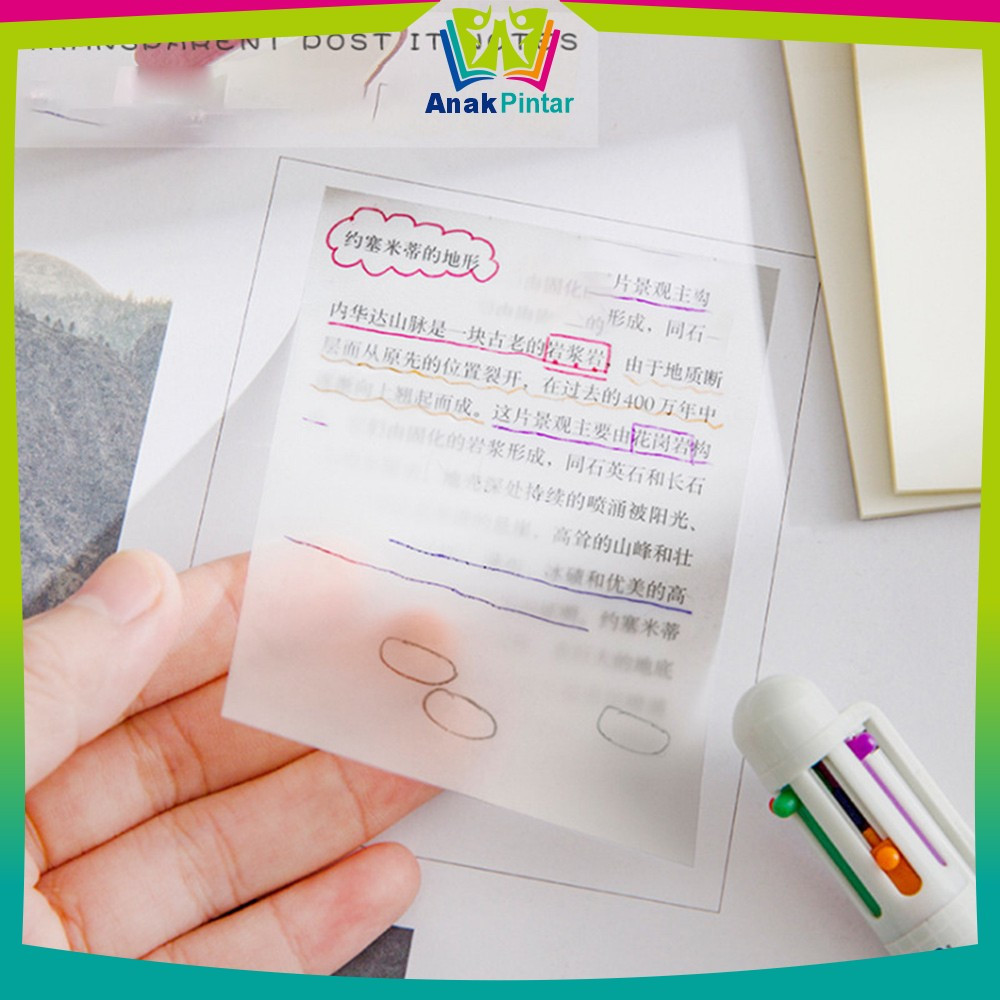 

EC Kertas Memo Transparan Isi 50 Lembar Uk 76X76 Waterproof Untuk Kantor Sekolah / Sticky Note Tempel Tahan Air / Label Stickers Catatan Bening Anak Pintar A87