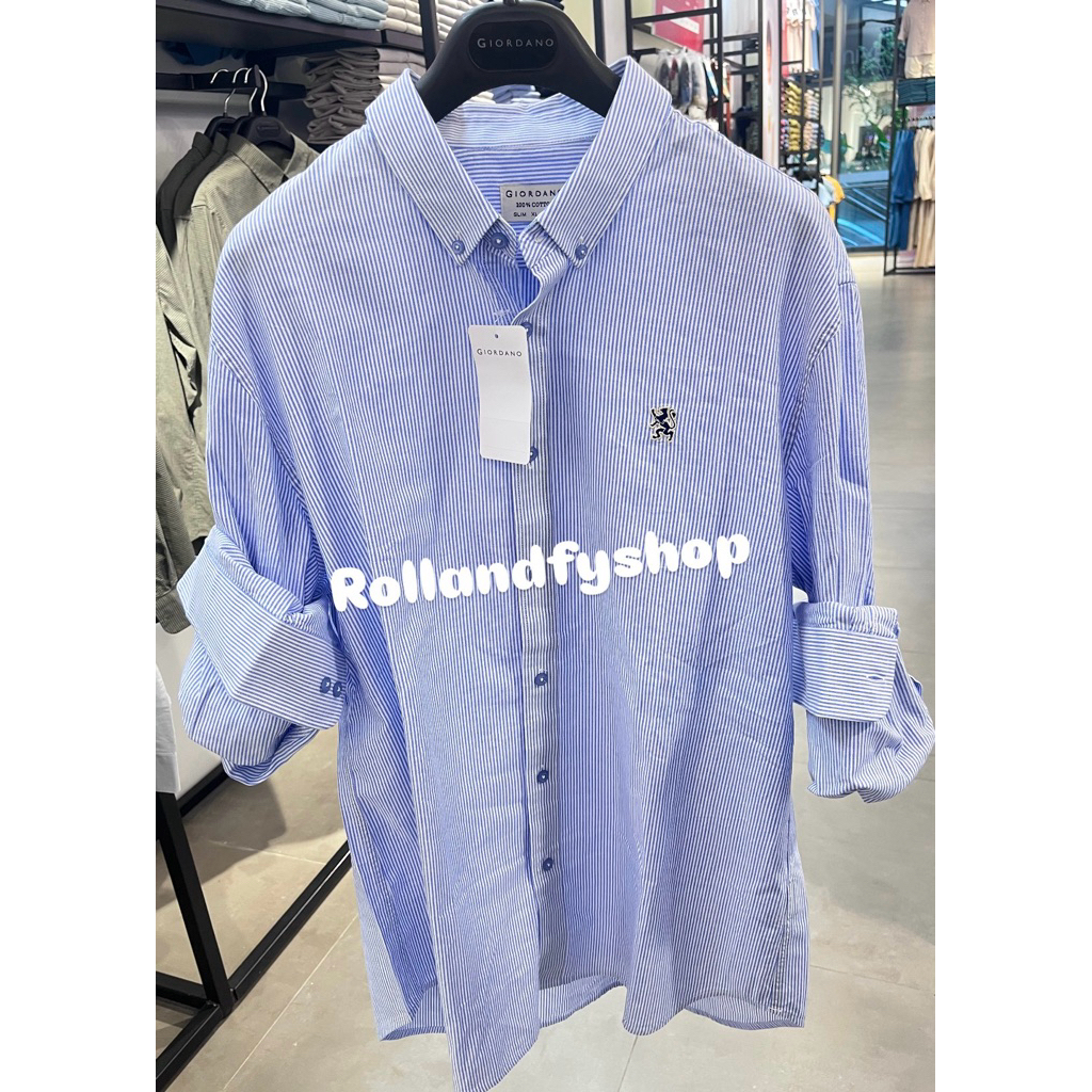 KEMEJA GIORDANO COTTON OXFORT PRIA | MENS 3D LION SHIRT 100% ORIGINAL STORE | KEMEJA OXFORD PRIA ORI