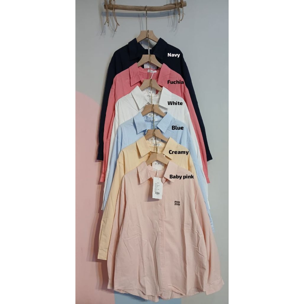 98218# Kemeja HBT MIU semi denim wanita