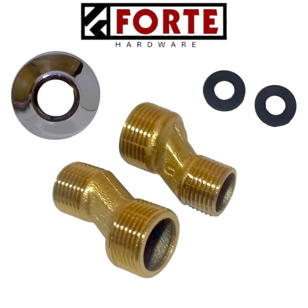 Double Nepel Z Bathtub Panas Dingin 1/2" x 3/4" Kuningan / Double Nepel Bathub Panas Dingin Overloop