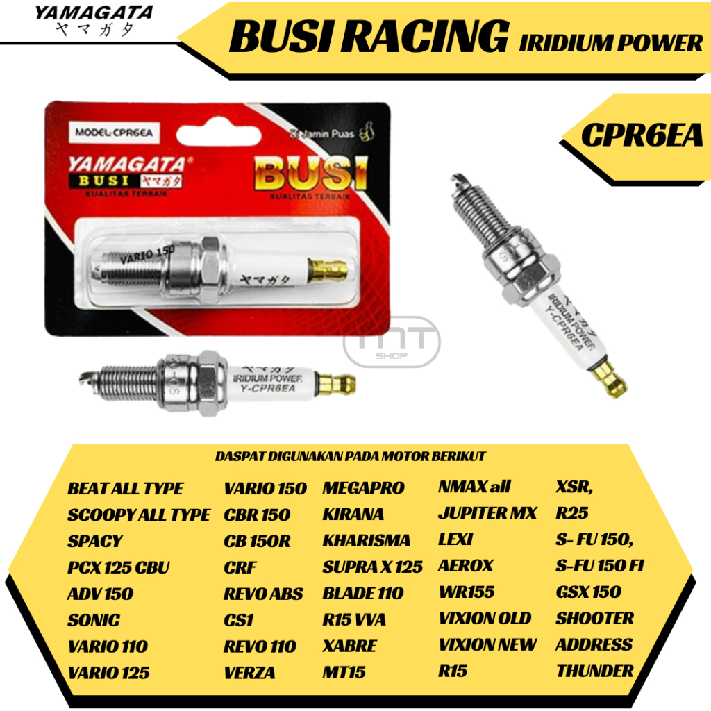 Busi Racing Iridium Beat Scoopy Vario 110 125 150 Nmax Aerox Supra x 125 Jupiter MX Vixion CPR6EA