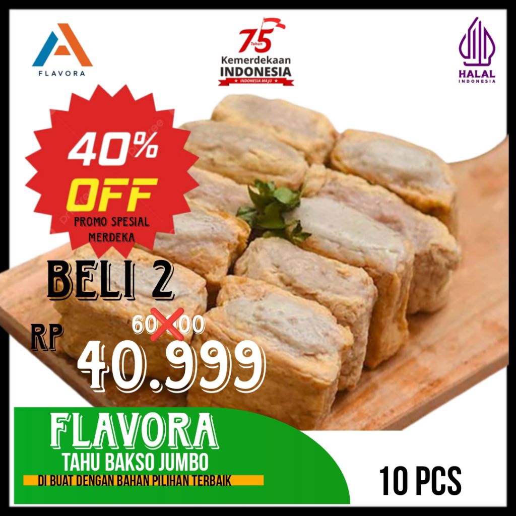 

Flavora bakso tahu jumbo premium full daging (10pcs)