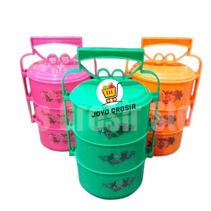 Rantang susun 3 bahan plastik model jadul lucu