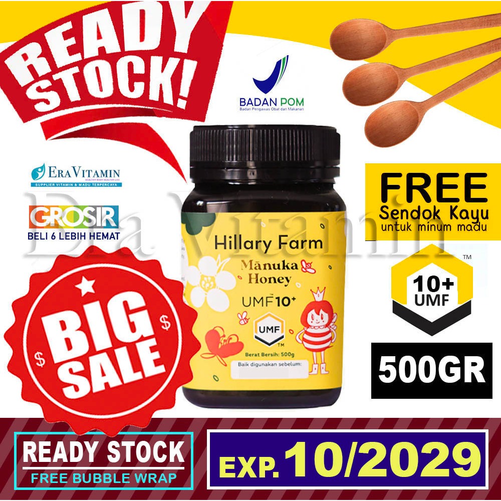 

Hillary Farm Honey UMF 10+ Manuka 500gr - madu manuka anak Pure New Zealand