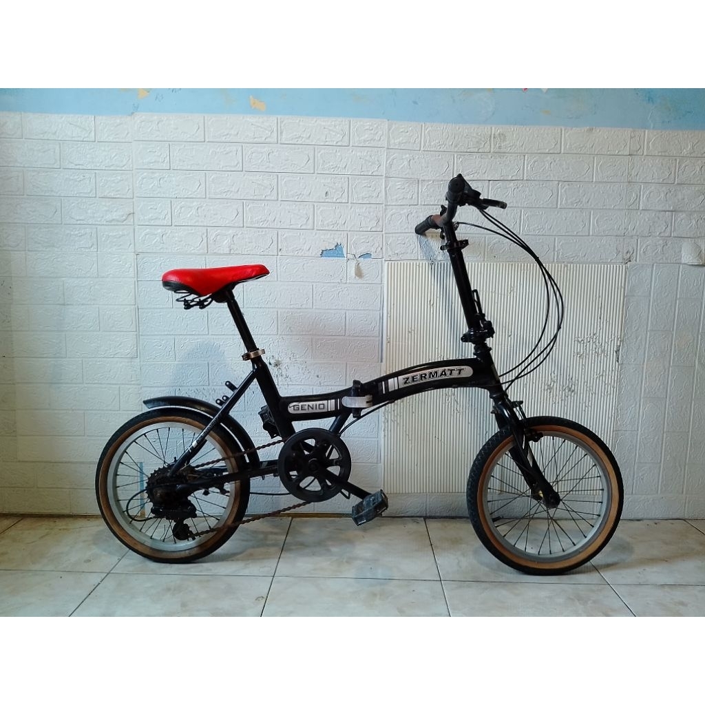 Sepeda Lipat Seken Genio UK 16 Inch Speed 6 Siap Pakai