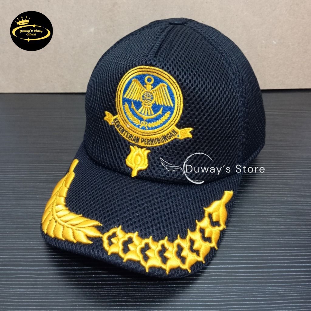 TOPI JARING PERHUBUNGAN/KEMENHUB GOL 3D MELATI SATU FREE BORDIR NAMA - TOPI LAPANGAN KEMENHUB GOL 3D