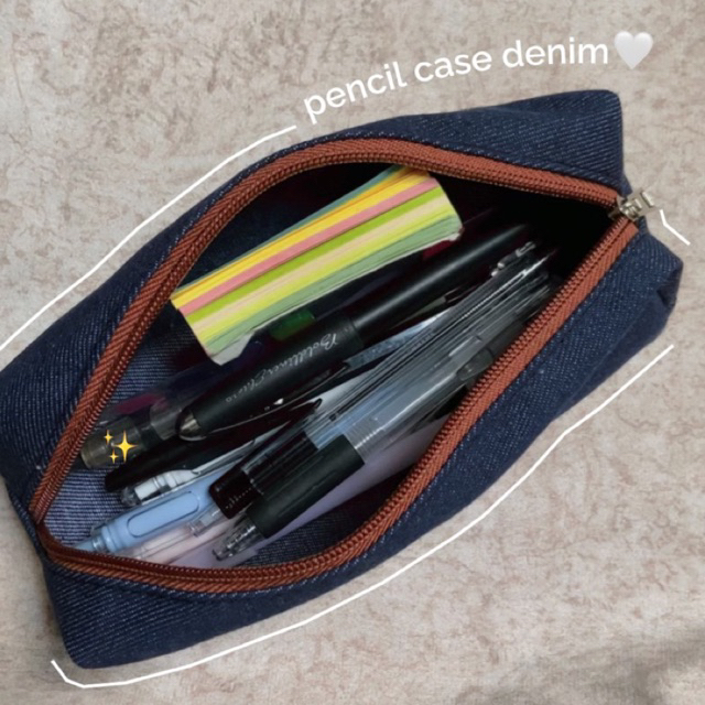 

Denim Pencil case | Tempat pensil untuk sekolah Stationary | Dompet kekinian | Pencil Case Aesthetic