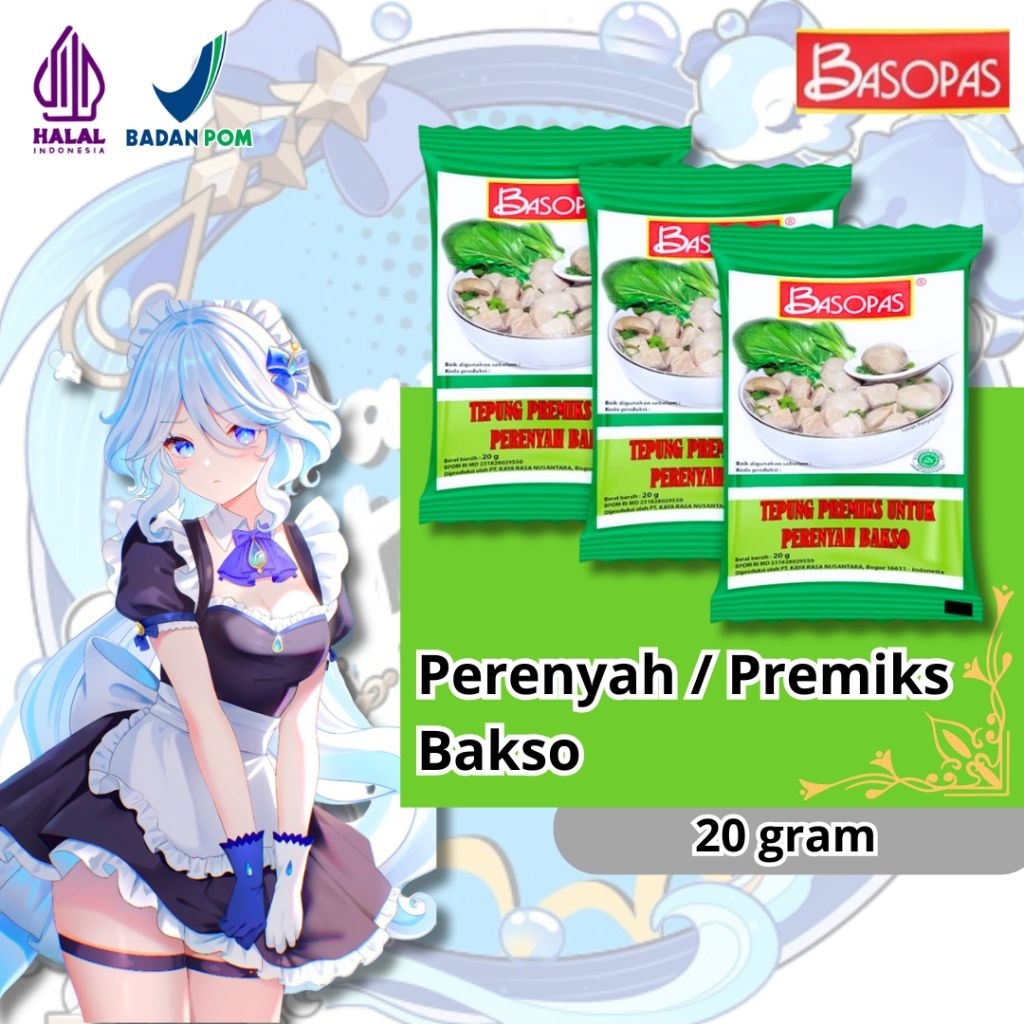 

Basopas Tepung Premiks Perenyah Bakso Sachet 20gr | Renceng, Pack, Dus