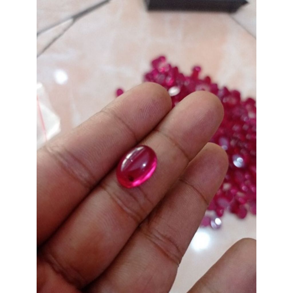 Batu Akik Delima Merah Siem bangkok 14x10 mm